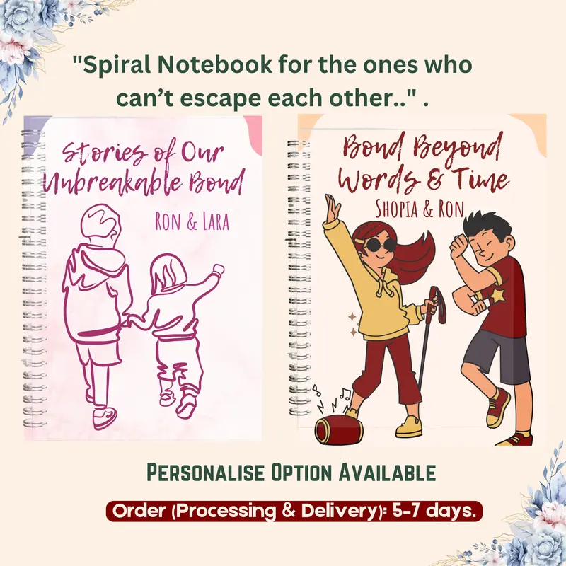 Personalized Spiral Notebook, Custom Name Journal, Floral Diary, Gratitude Journal, Personalized Gift For Sister Friend Or Coworker 5