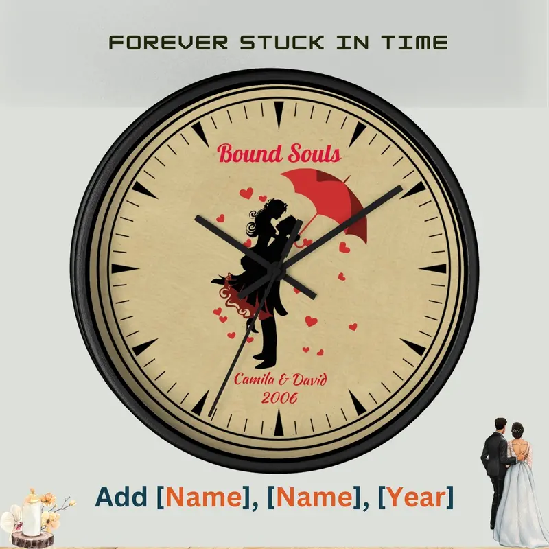 Personalized Wall Clock For Couple 2