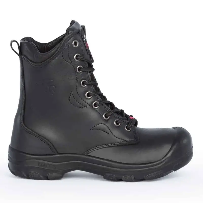 P&F S552 Women's 8" Steel Toe Leather Work Boot - Black 2