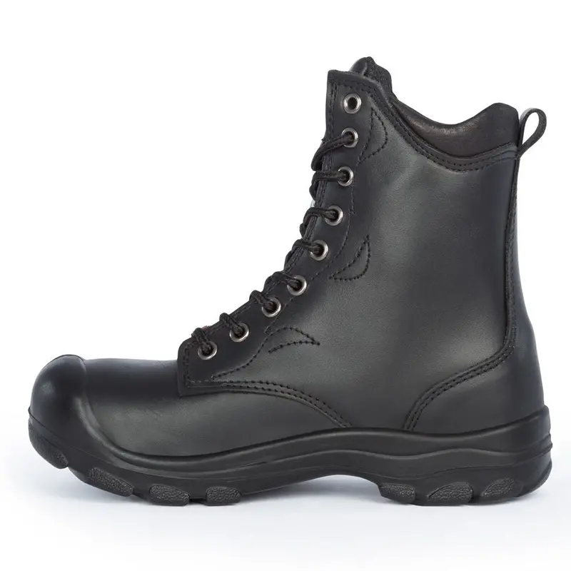 P&F S552 Women's 8" Steel Toe Leather Work Boot - Black 4