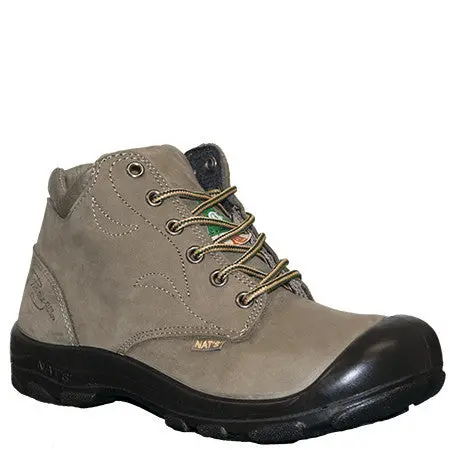 P&F S556 Women's 6" Steel Toe Side Zip Leather Work Boot - Kaki 1