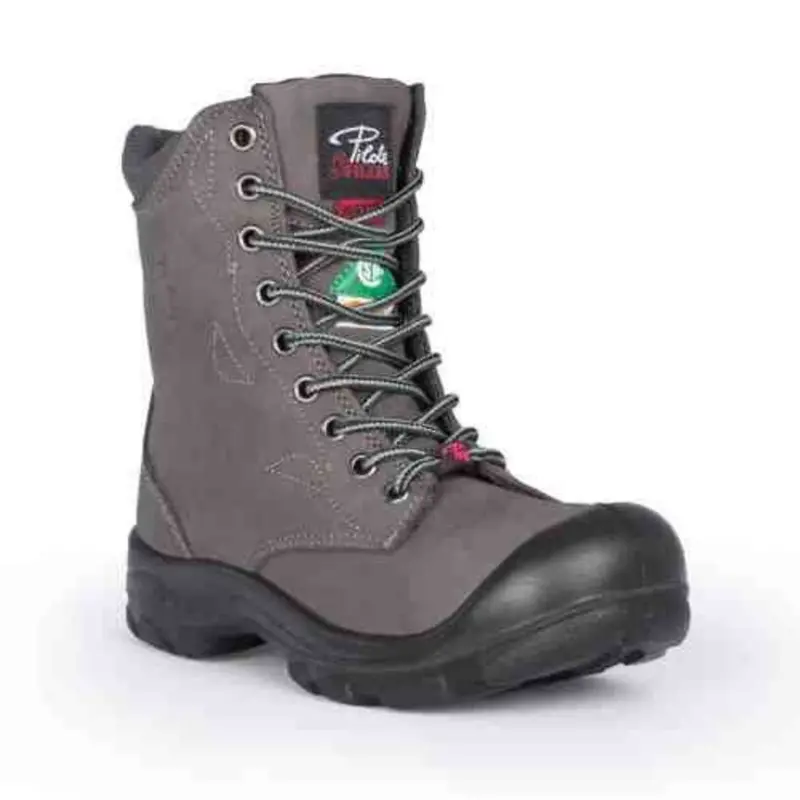 P&F S558 Women's 8" Steel Toe Work Boot With Side Zip - Kaki 1