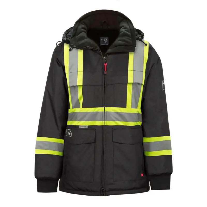 P&F Women's High-Visibility Winter Work Parka Pf400 - Black 1