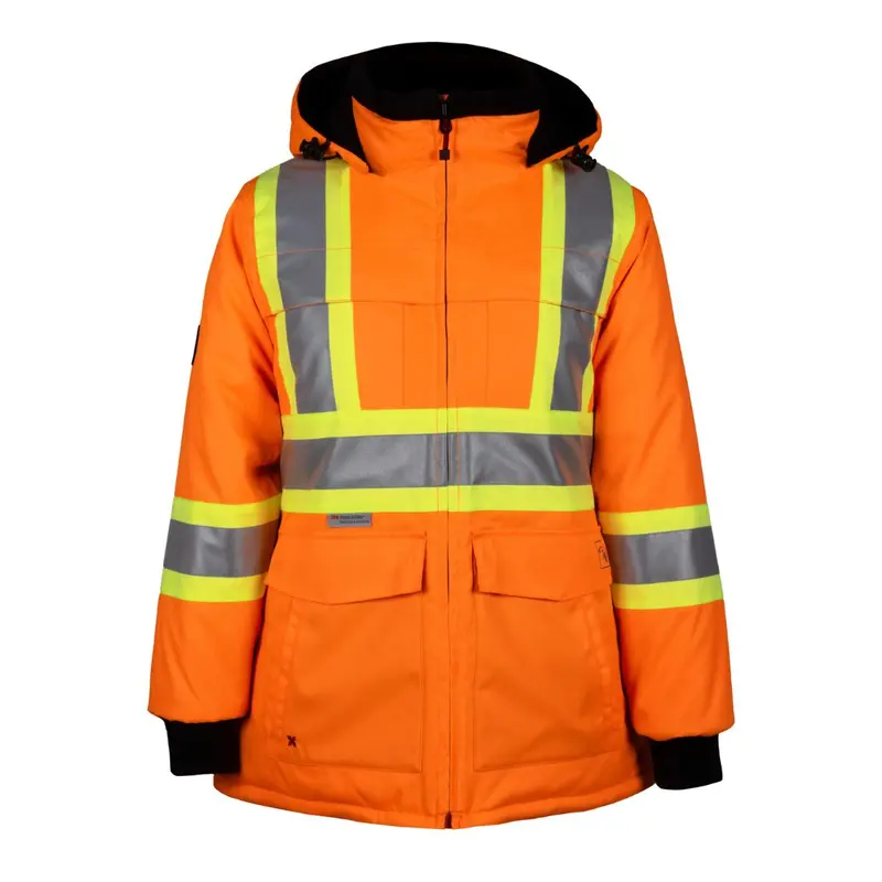 P&F Women's High-Visibility Winter Work Parka Pf400 - Orange 1