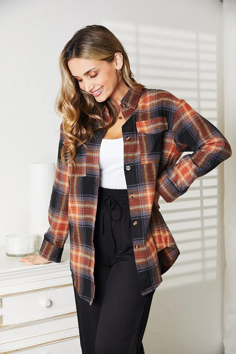 Plaid Dropped Shoulder Shirt 14