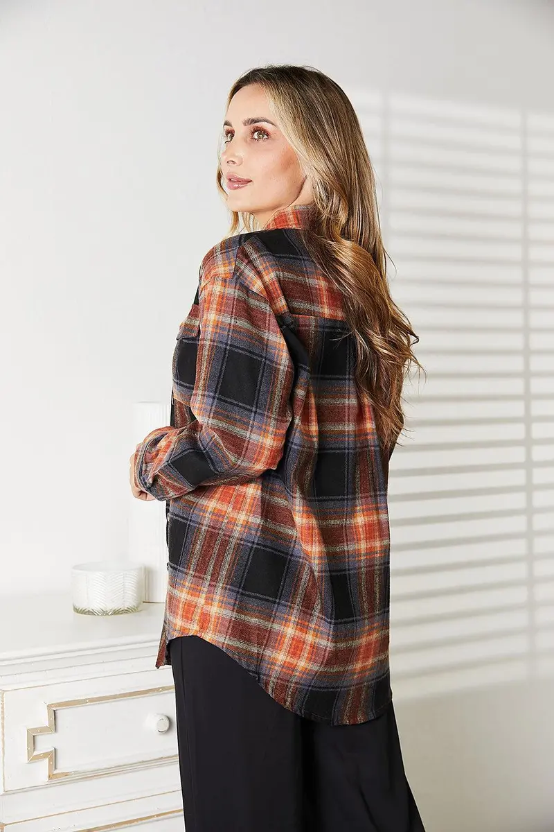 Plaid Dropped Shoulder Shirt 16