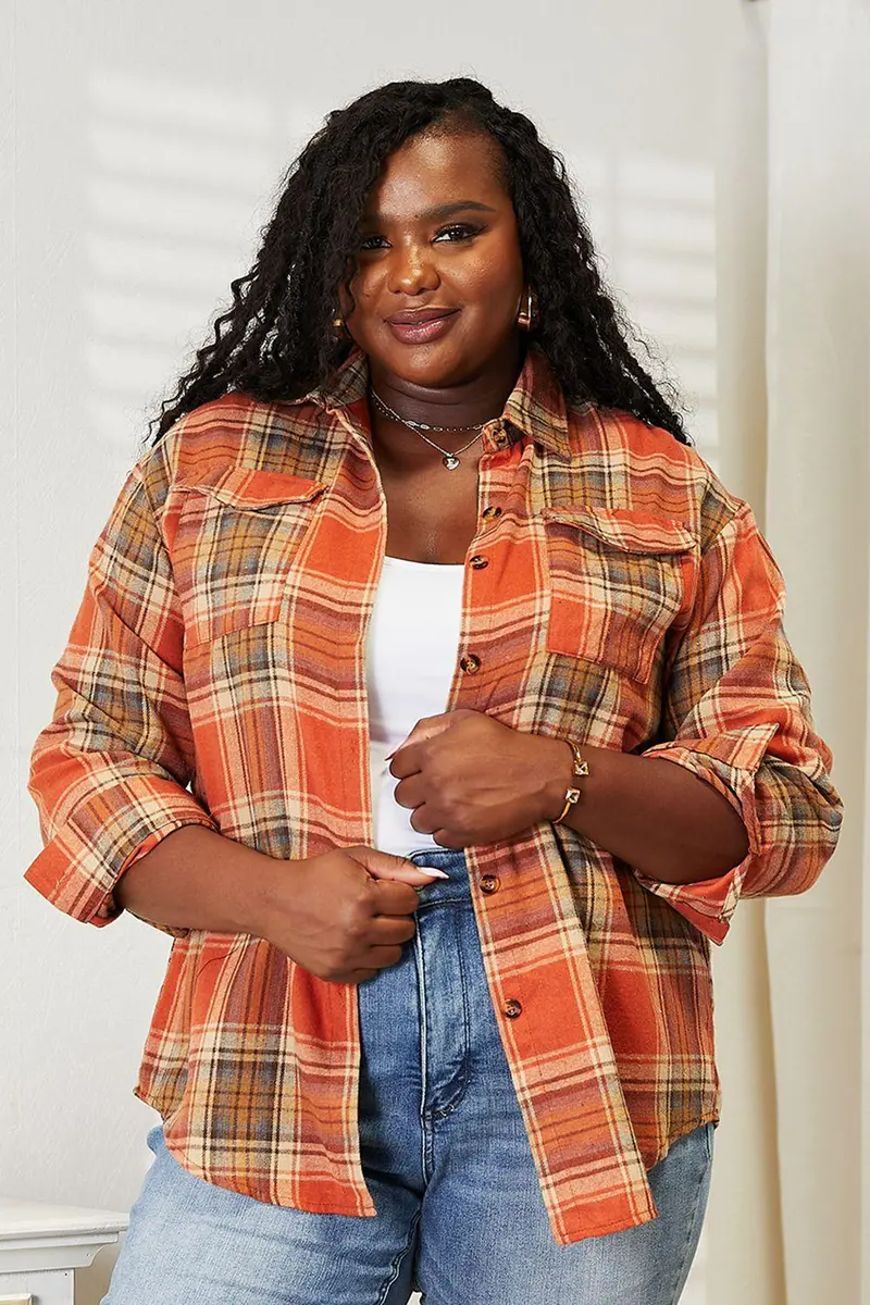 Plaid Dropped Shoulder Shirt 16