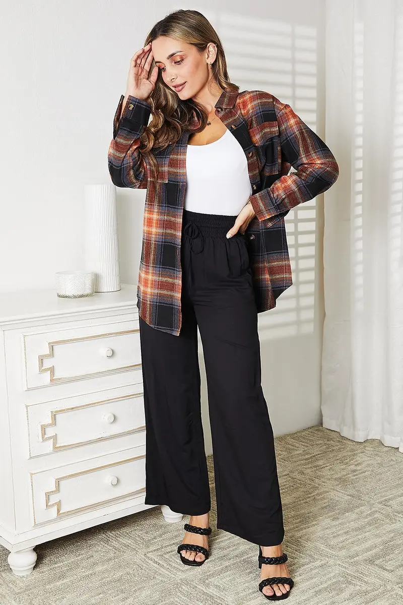 Plaid Dropped Shoulder Shirt 17