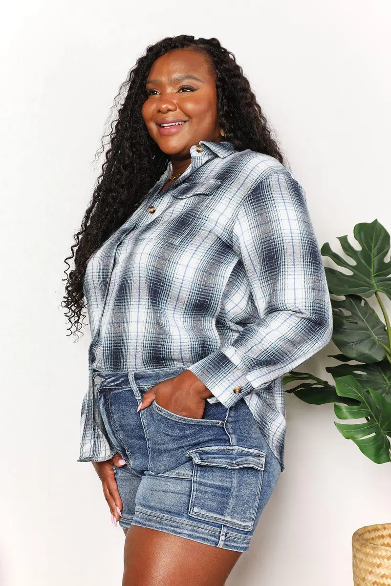 Plaid Dropped Shoulder Shirt 6