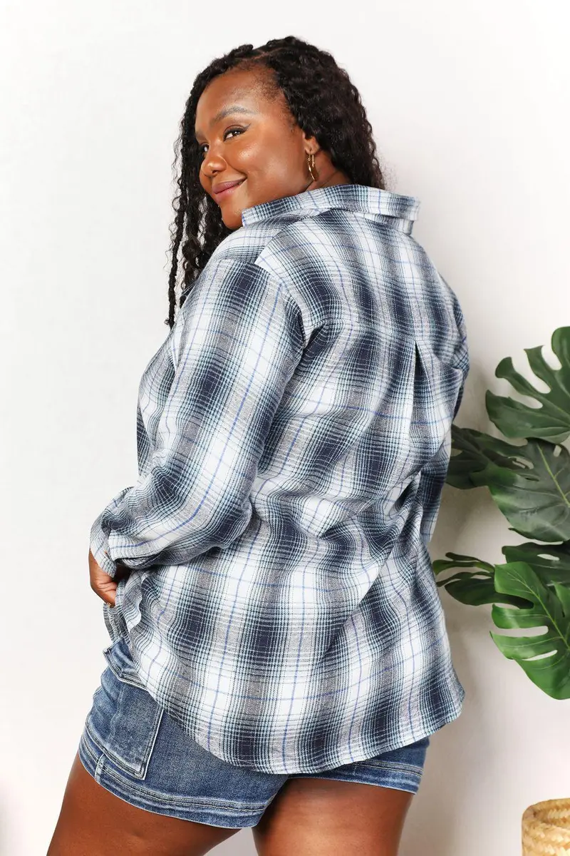 Plaid Dropped Shoulder Shirt 7