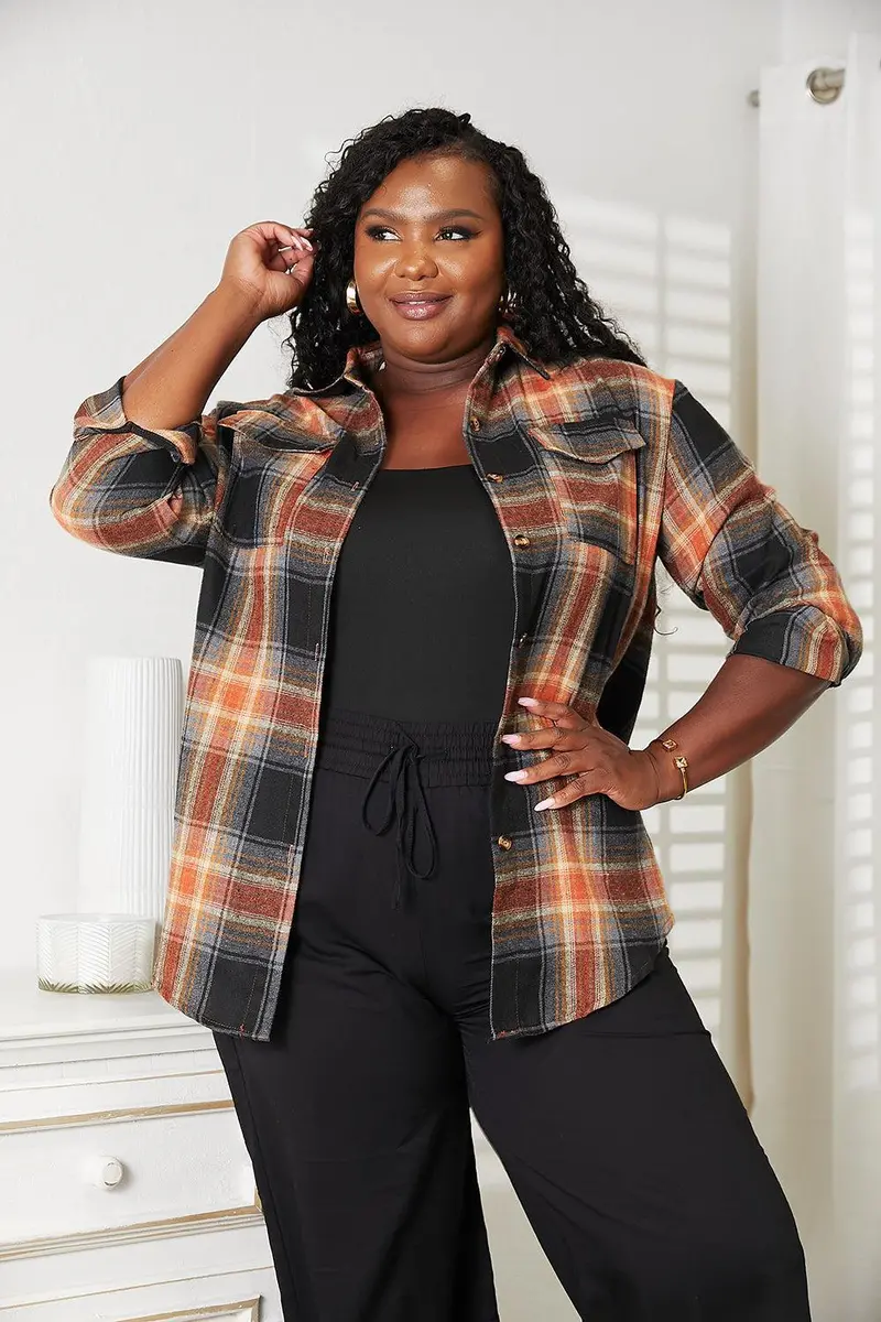 Plaid Dropped Shoulder Shirt 9
