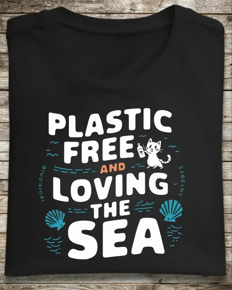 Plastic Free Loving Sea Cotton T-Shirt 1