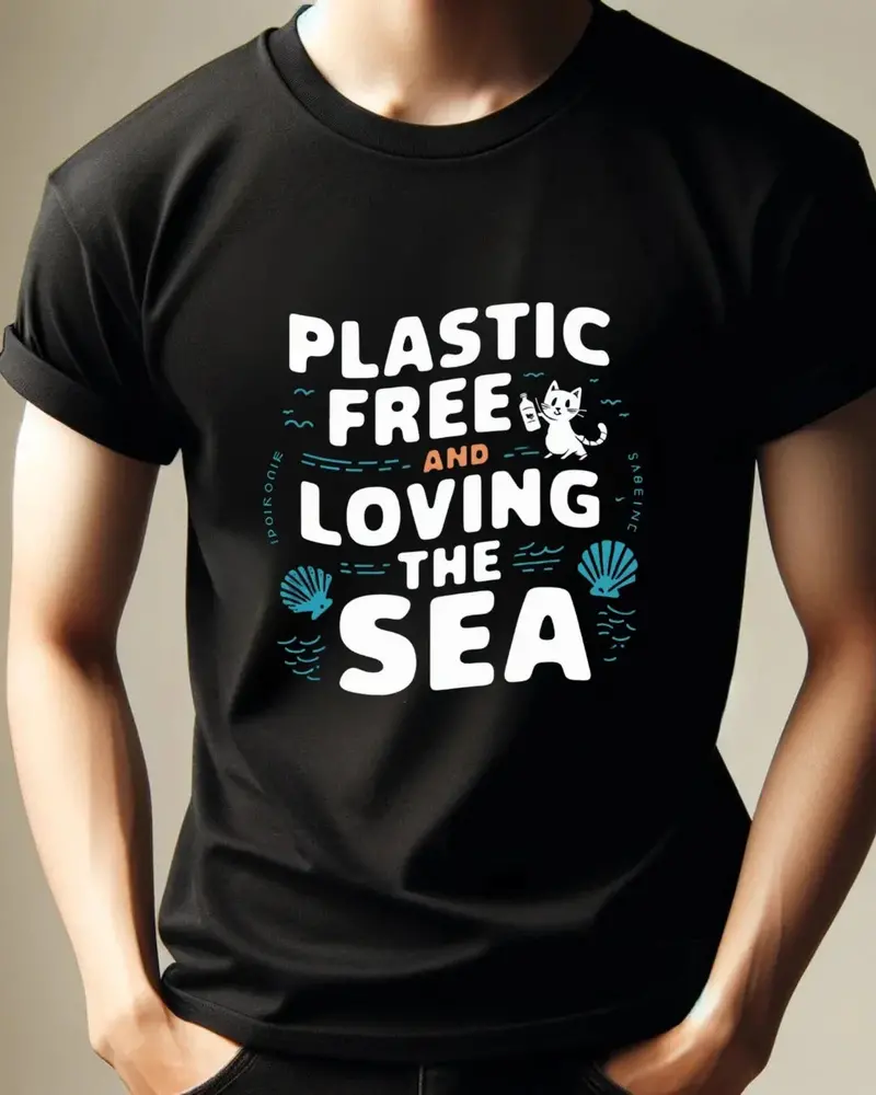 Plastic Free Loving Sea Cotton T-Shirt 4
