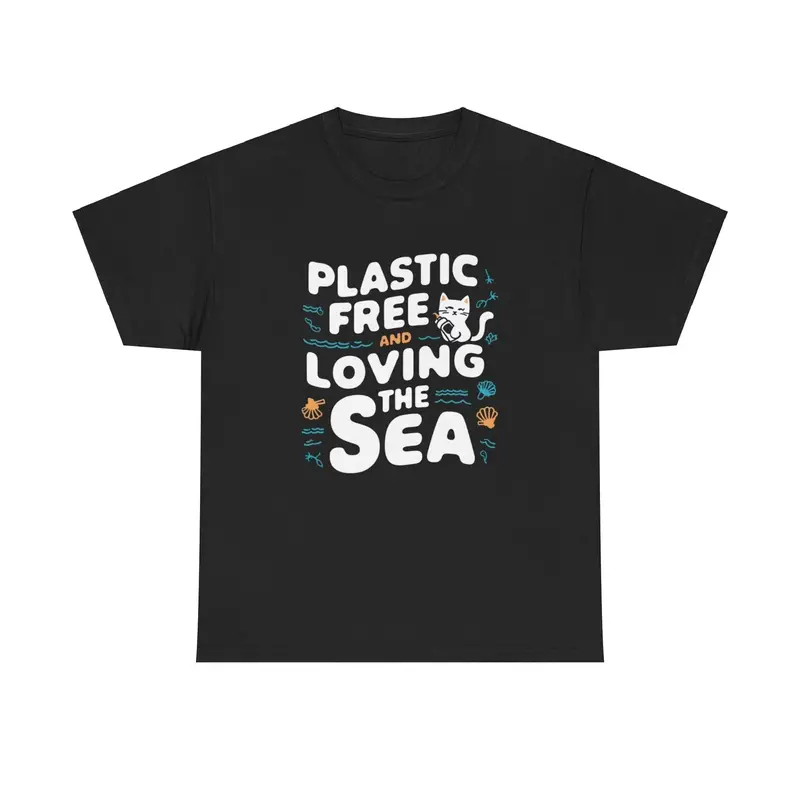 Plastic Free Loving Sea Cotton T-Shirt 5