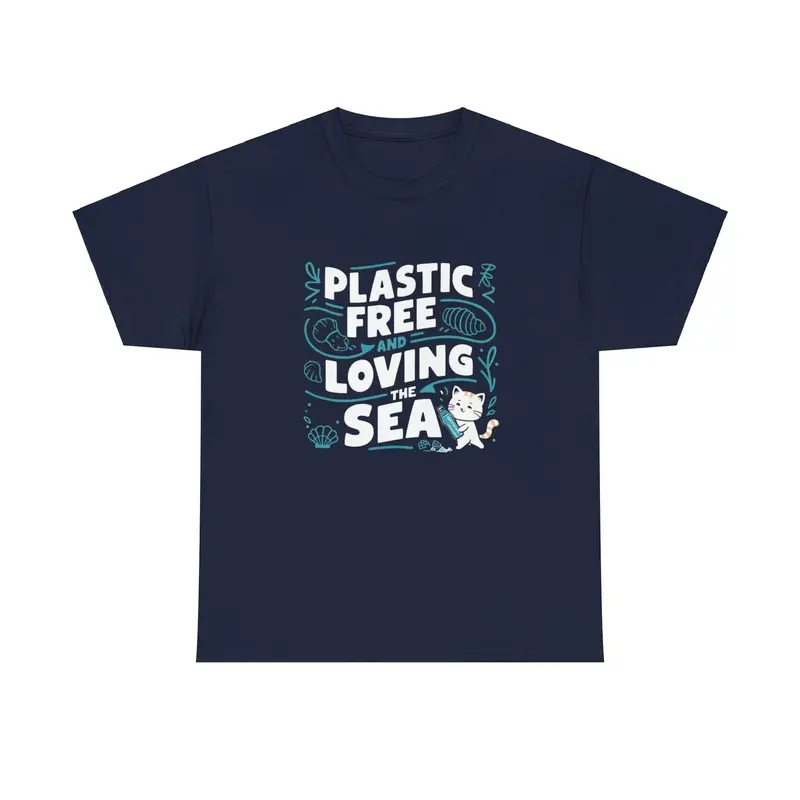 Plastic Free & Loving Sea Environmental Cotton T-Shirt 6