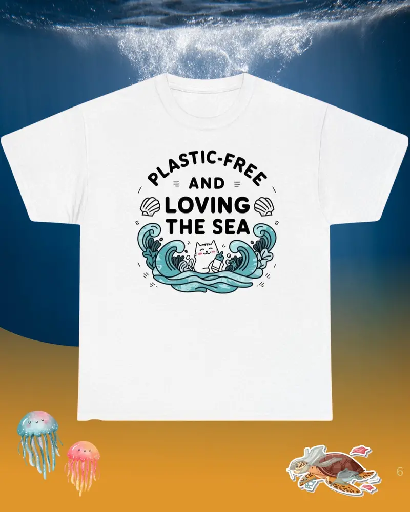 Plastic Free Ocean Cotton T-Shirt 1