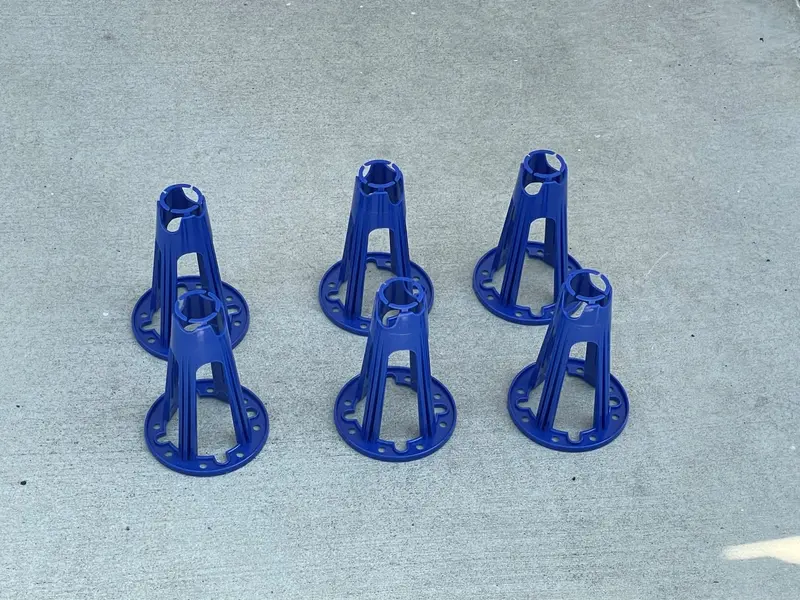Plastic Rebar Chairs - Elevates Rebar 5 ½" Or 6" - Rebar #3 To #5 (Blue) 9