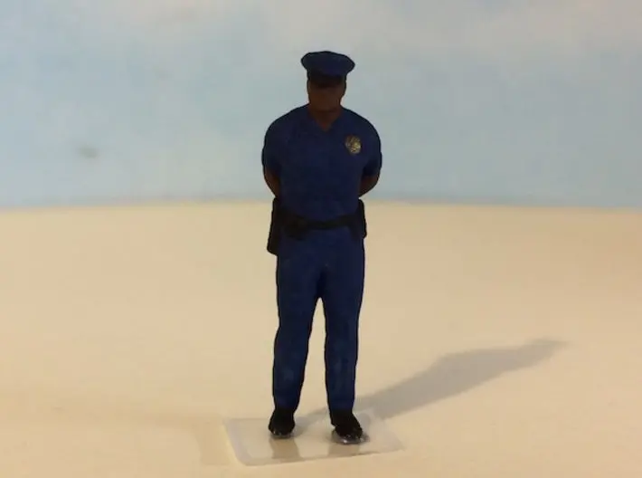 Police Officer Standing Waiting 1