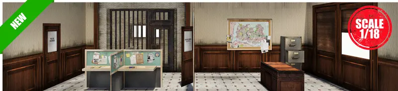 Police Station Pop-Up Diorama 1/18 1