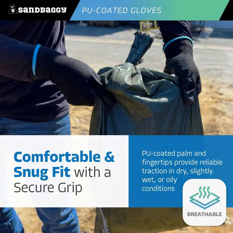 Polyurethane (Pu) Coated Gloves - All Purpose Work Gloves (Medium / Large, Unisex) 3