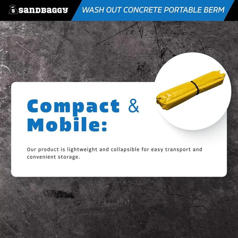 Portable Concrete Washout Berm - Uv Resistant (4 Ft X 4 Ft X 5 Inch) 6