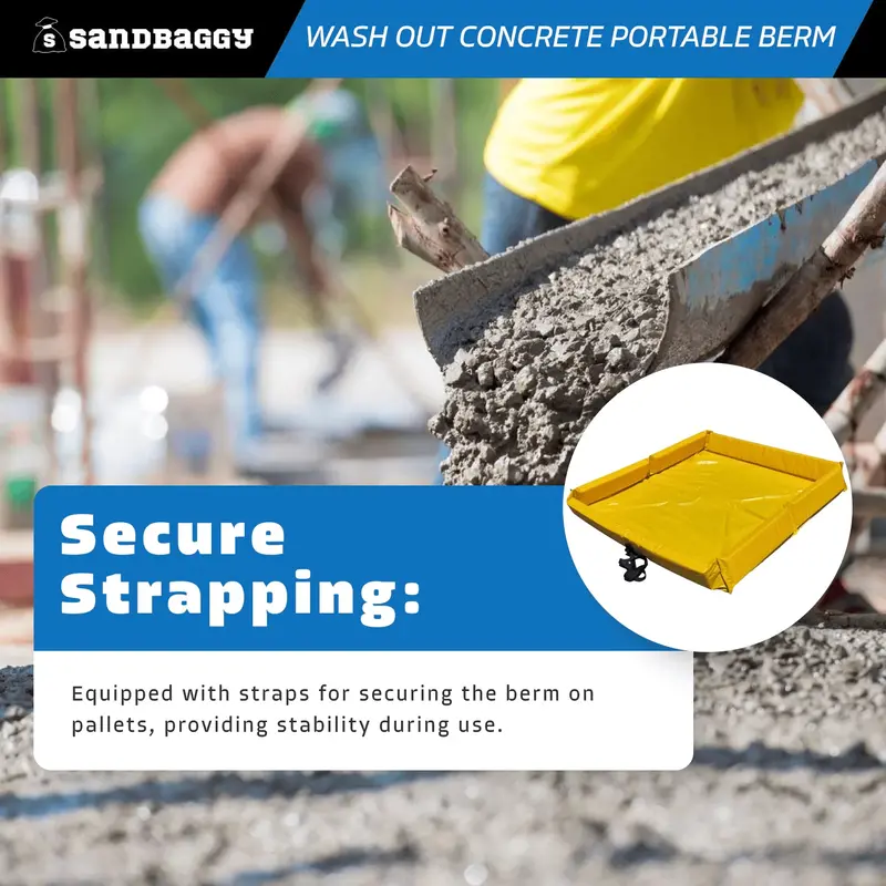 Portable Concrete Washout Berm - Uv Resistant (4 Ft X 4 Ft X 5 Inch) 8