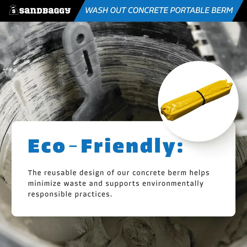 Portable Concrete Washout Berm - Uv Resistant (4 Ft X 4 Ft X 5 Inch) 9