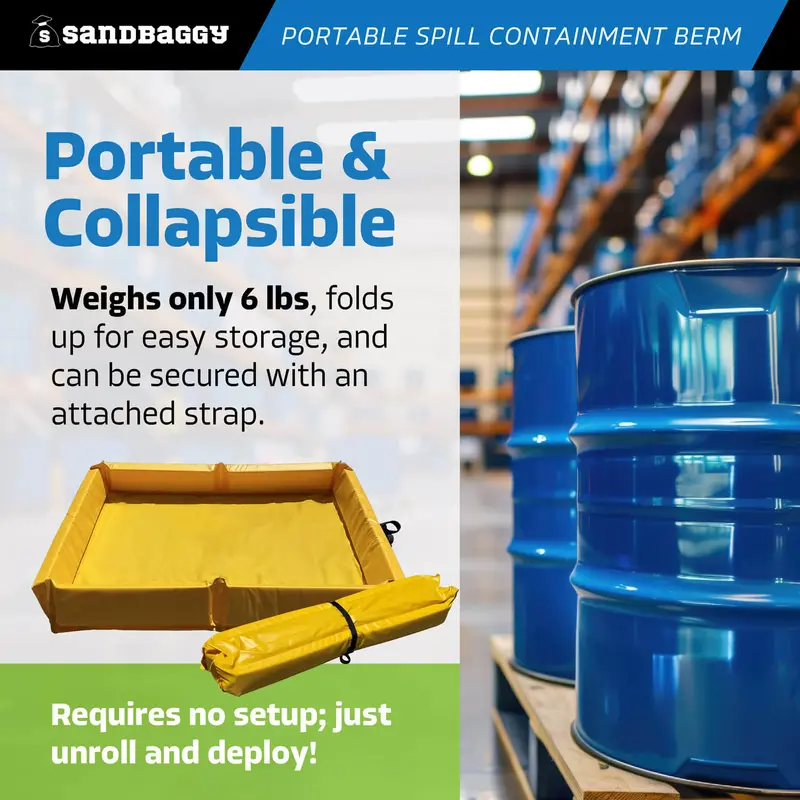 Portable Spill Containment Berm - 4 Ft X 4 Ft X 5 Inch 3
