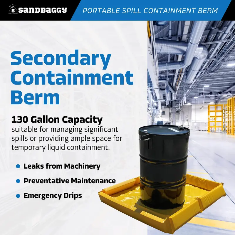 Portable Spill Containment Berm - 4 Ft X 4 Ft X 5 Inch 4