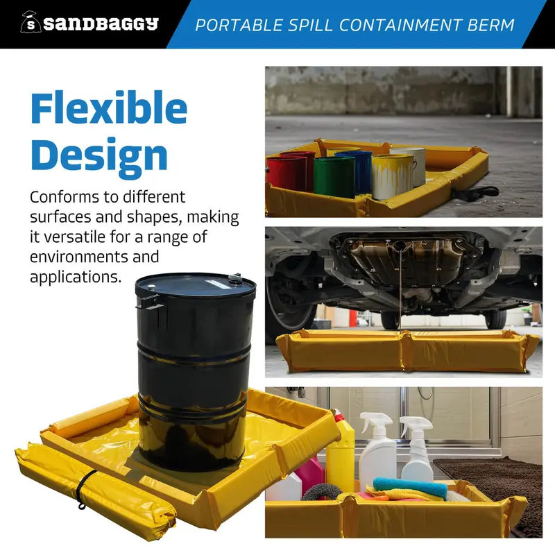 Portable Spill Containment Berm - 4 Ft X 4 Ft X 5 Inch 6