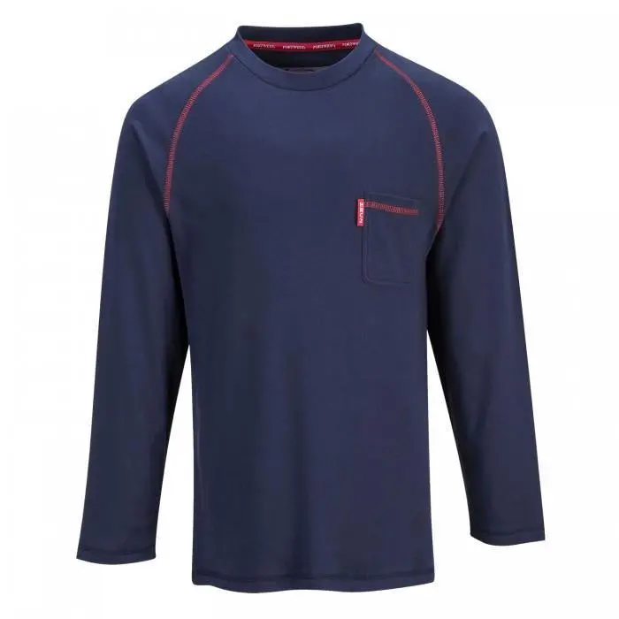 Portwest Biz-Flame Navy Crew Neck T-Shirt #Fr01 1
