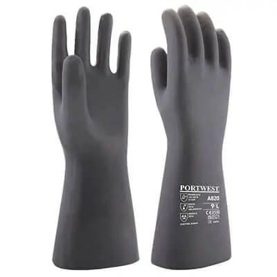 Portwest Neoprene Chemical Gauntlet Black A820 1