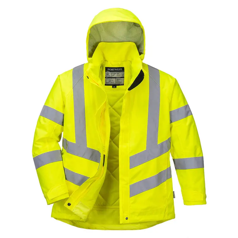 Portwest Women's Hi-Vis Waterproof Hooded Winter Safety Jacket 1