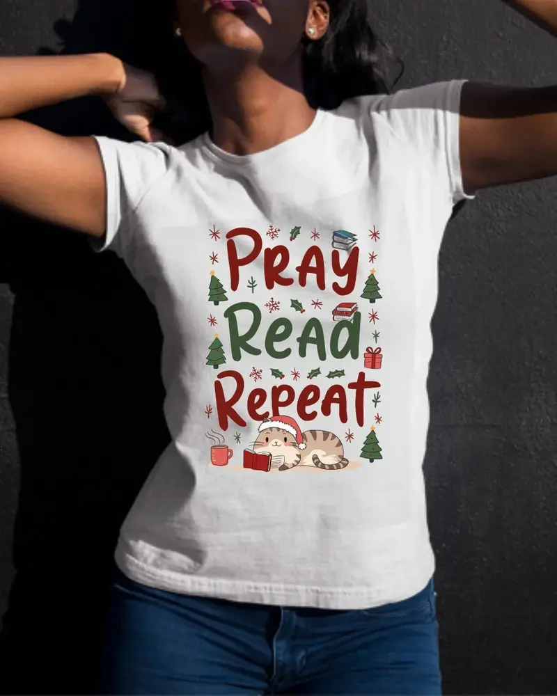 Pray Read Repeat Cotton Tshirts 3