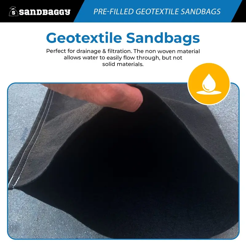 Pre-Filled Non Woven Geotextile Sandbags For Flooding - 14” X 26”, 30 Lb Bags By Pallet 8