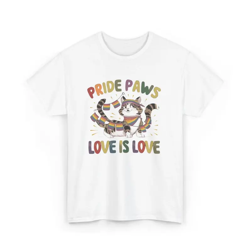 Pride Paws Love Is Love Lgbt Pride Promoting Pride Equality And Love Lgbt Cotton Tshirt 2