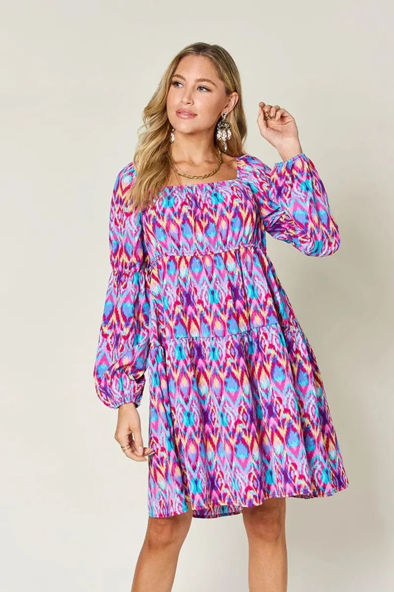 Printed Long Sleeve Dress 1