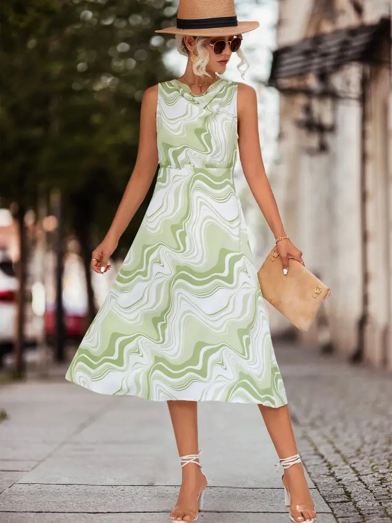 Printed Sleeveless Midi Dress 3