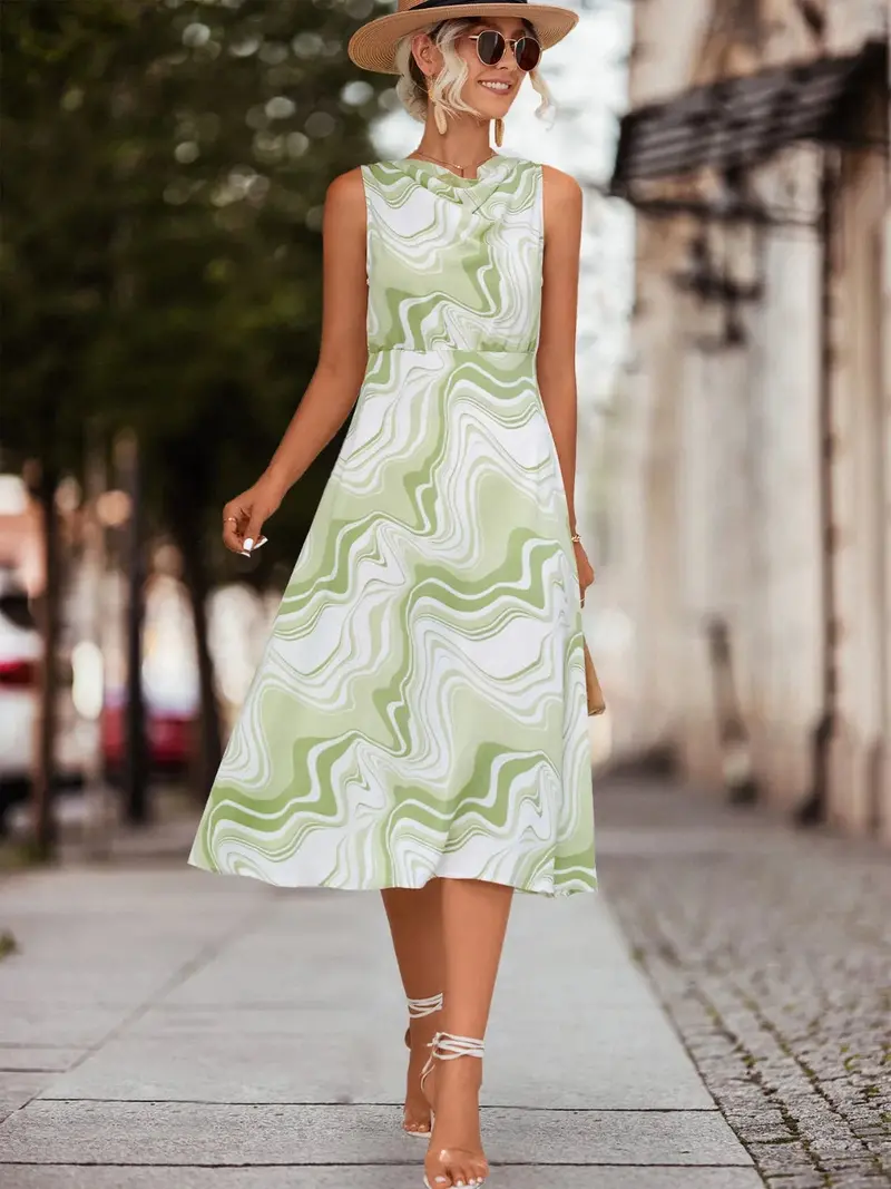 Printed Sleeveless Midi Dress 5