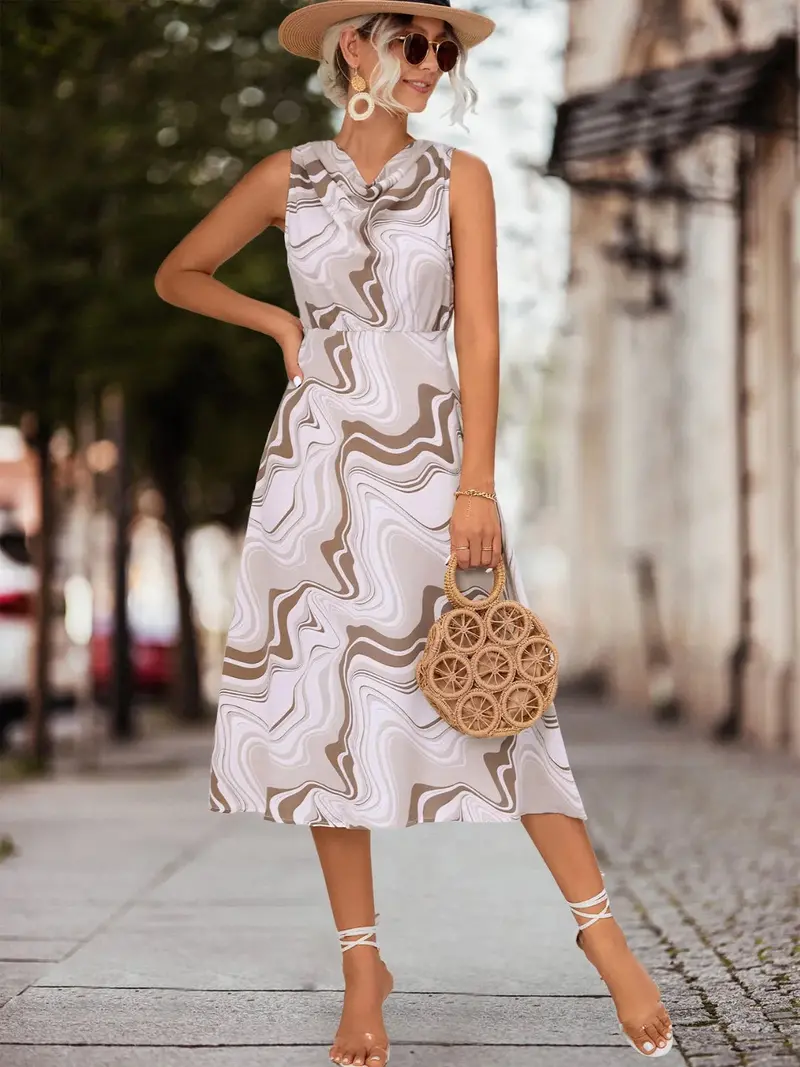 Printed Sleeveless Midi Dress 6