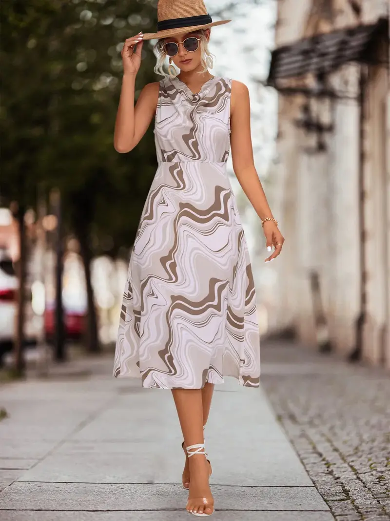 Printed Sleeveless Midi Dress 8