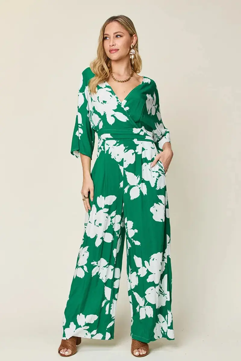 Printed Tie Back Wide Leg Jumpsuit 12