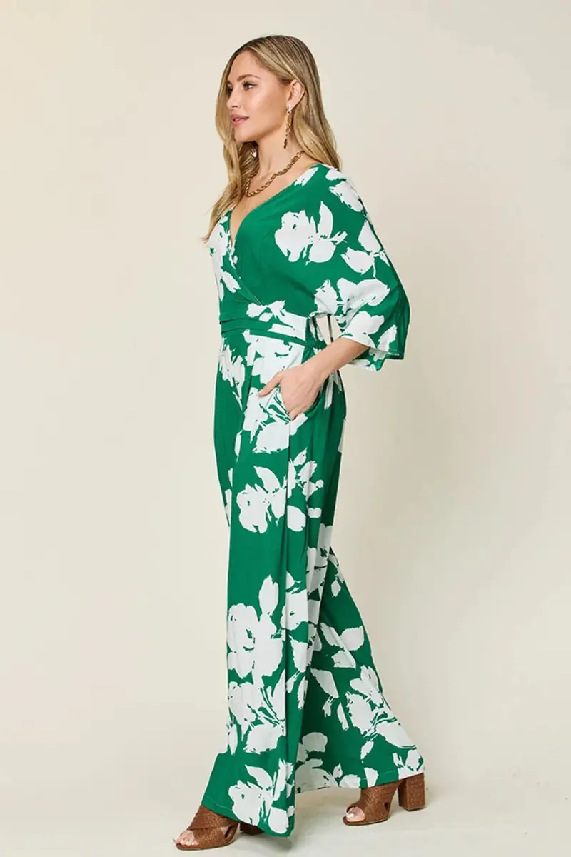 Printed Tie Back Wide Leg Jumpsuit 13