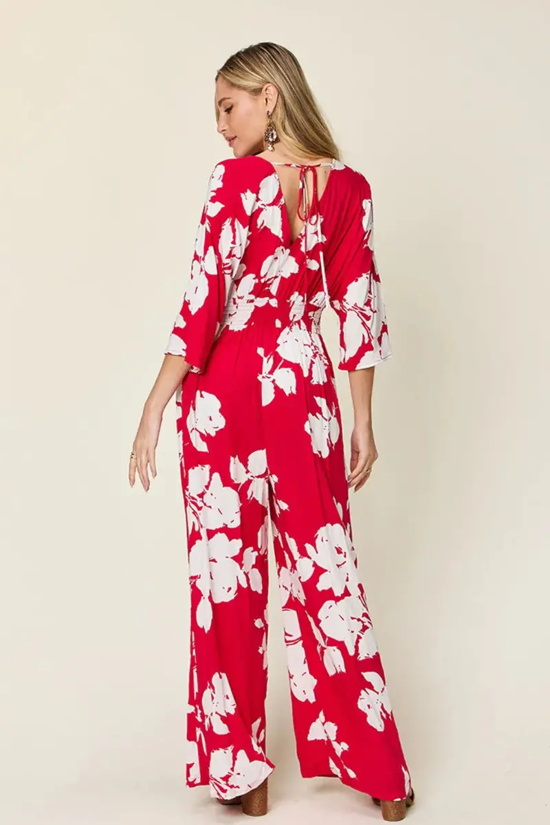 Printed Tie Back Wide Leg Jumpsuit 18