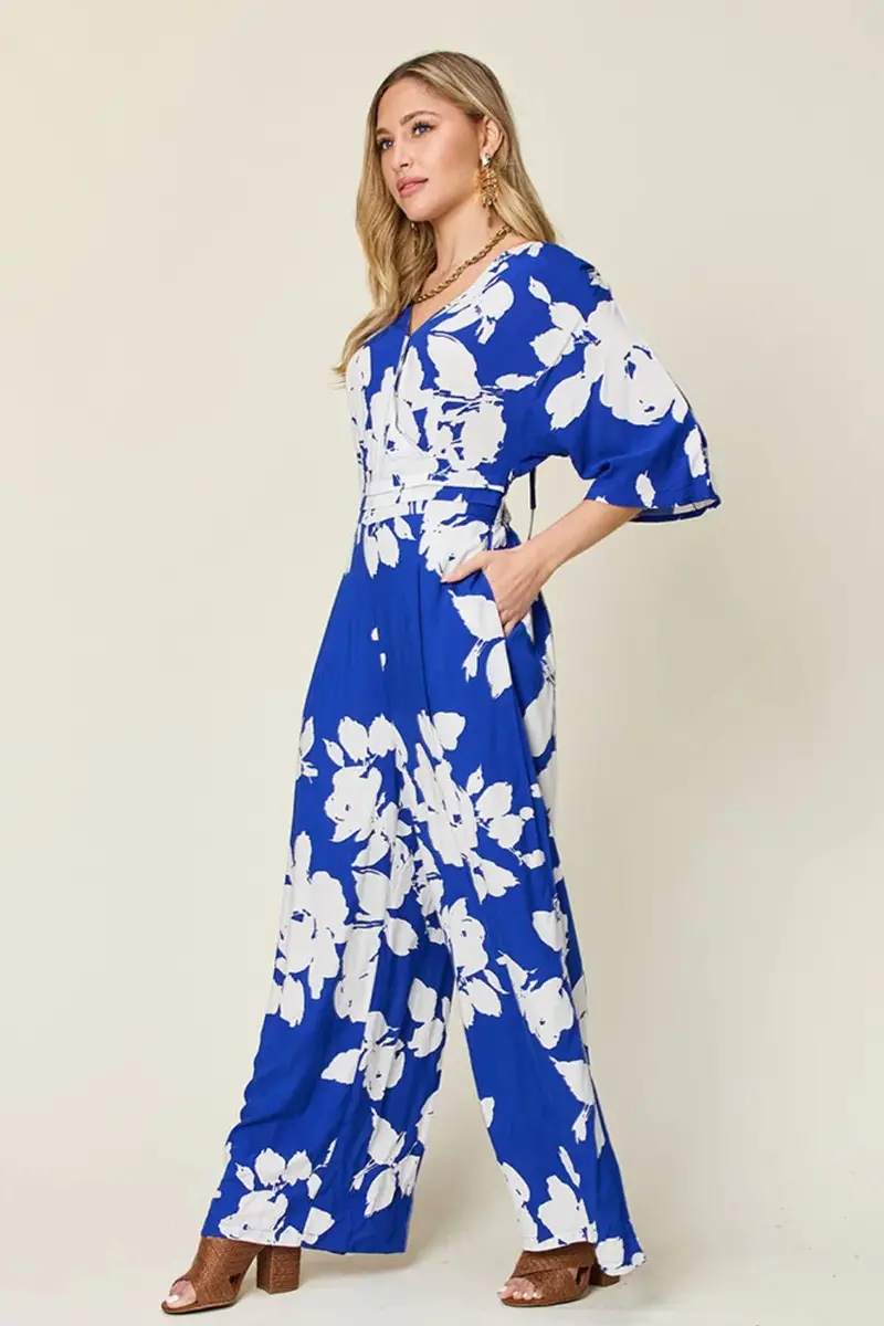 Printed Tie Back Wide Leg Jumpsuit 2