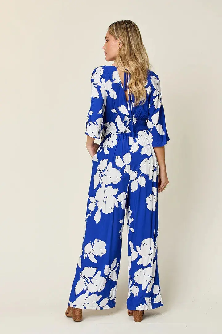 Printed Tie Back Wide Leg Jumpsuit 3