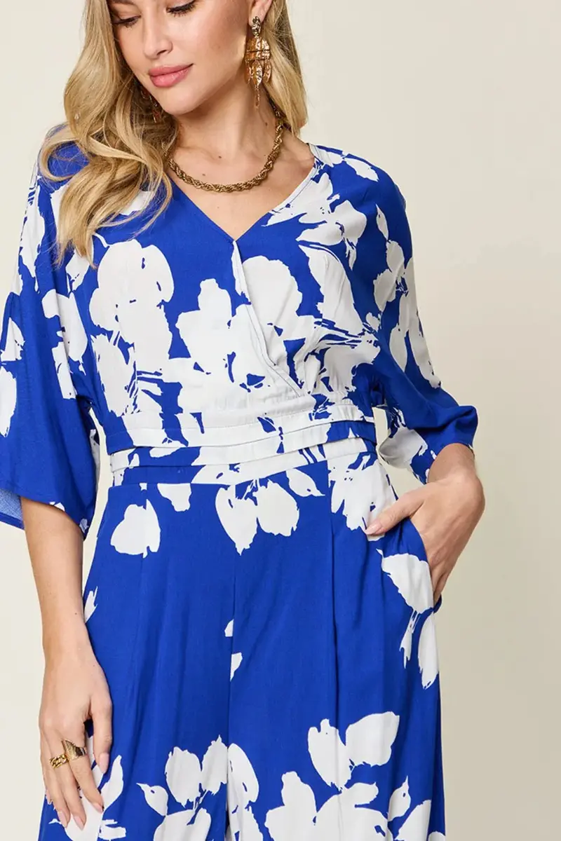 Printed Tie Back Wide Leg Jumpsuit 4