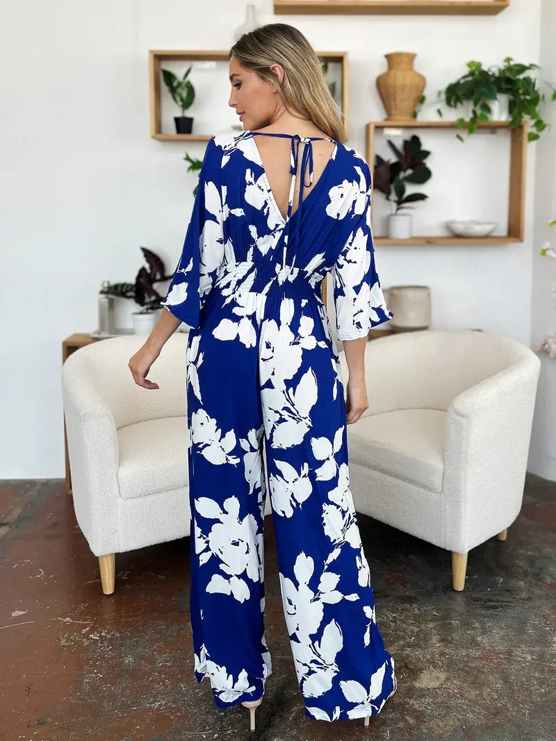 Printed Tie Back Wide Leg Jumpsuit 7