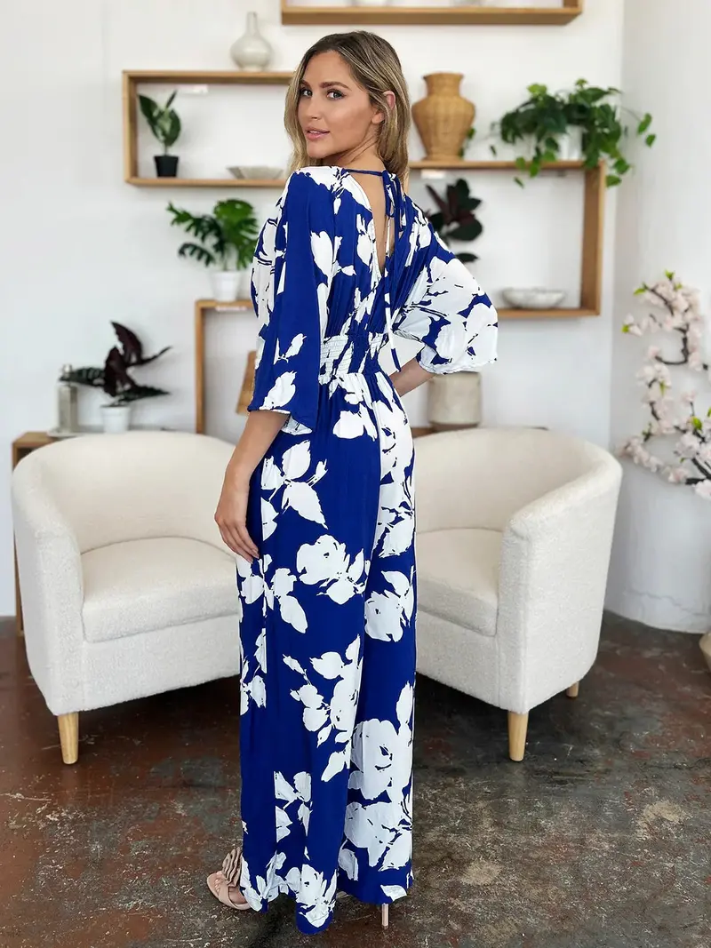 Printed Tie Back Wide Leg Jumpsuit 8
