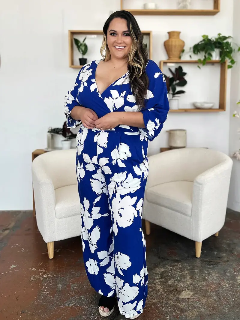 Printed Tie Back Wide Leg Jumpsuit 9